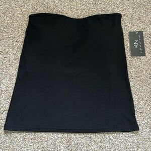 Klassy Network Black Ribbed Tube Top (Brami) with Large Pads, NWT